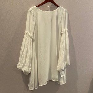 Zara Tarafalux White LS Dress Size Small